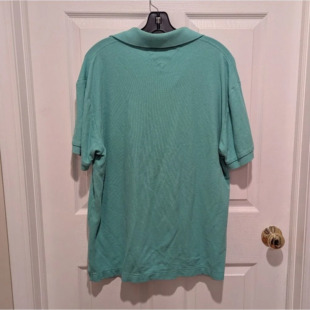 Coastal Grandpa Tommy Hilfiger Size Large Seafoam Green‎ ButtonPolo Shirt Preppy